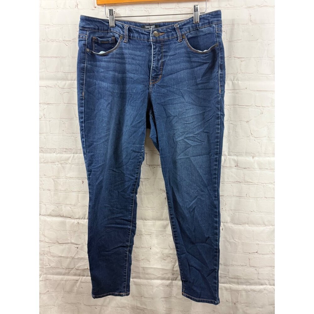 Nine West Jeans Womens Size 12 Blue Skinny Ankle Casual Streetwear Denim